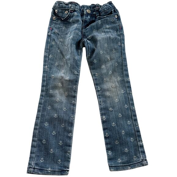 Gymboree Anchor Print Nautical Blue Jeans - Girls Size 4 - Picture 1 of 6
